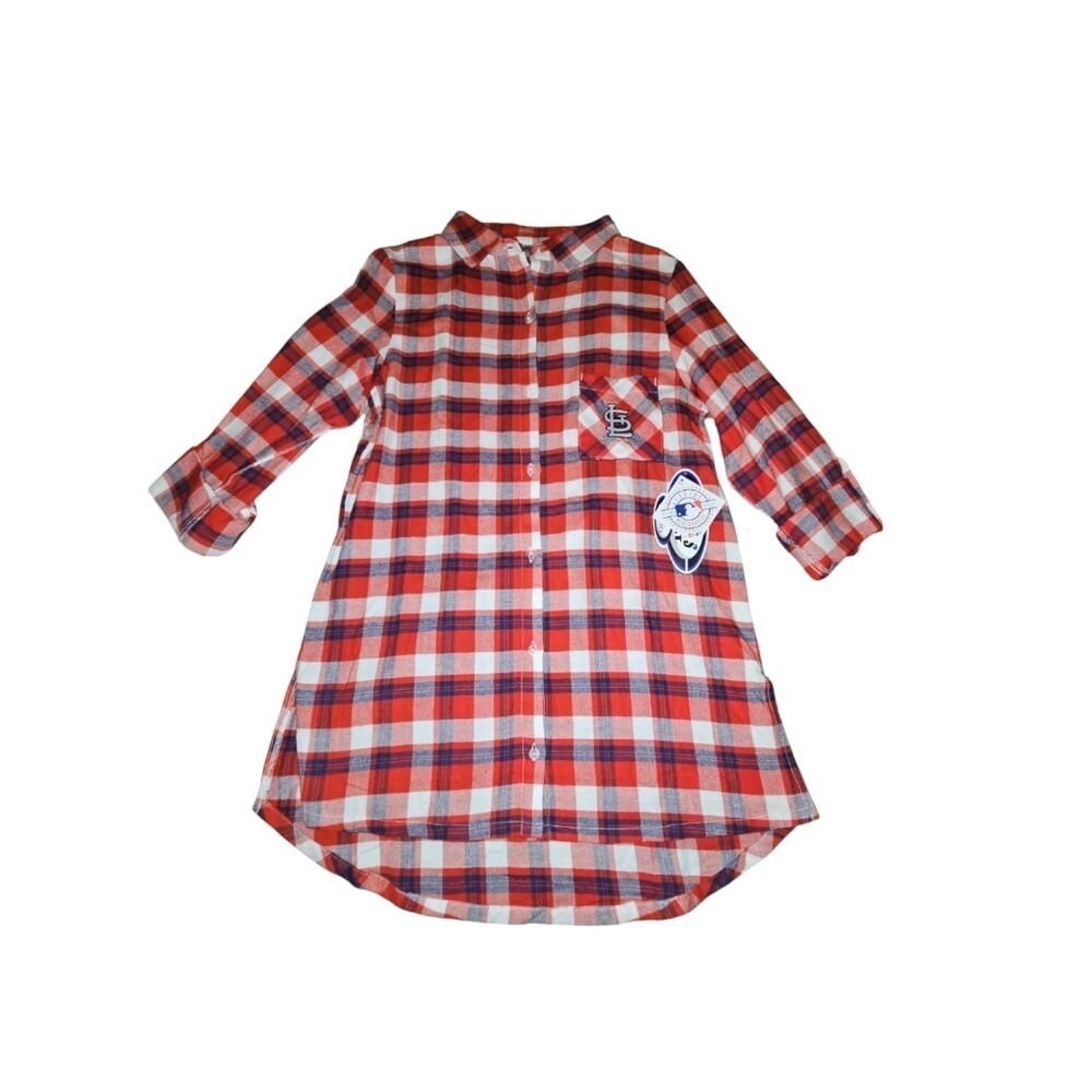 Concepts Sport Stl Cardinals Red‎ & White Plaid Shirt Medium NWT